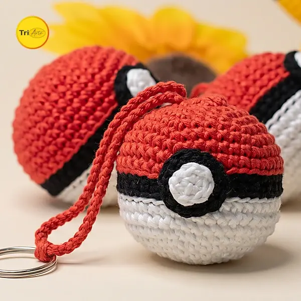Receita de Amigurumi Chaveiro Pokébola - PDF Ilustrado