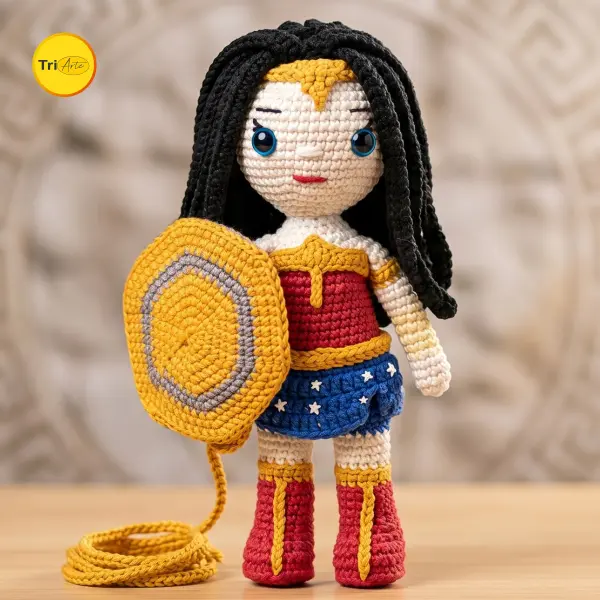 Receita de Amigurumi Mulher Maravilha - PDF Ilustrado