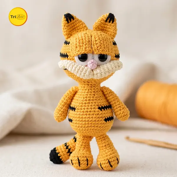 Garfield em Amigurumi Feito à Mão
