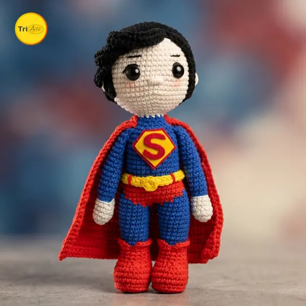 Super-Homem em Amigurumi Feito à Mão